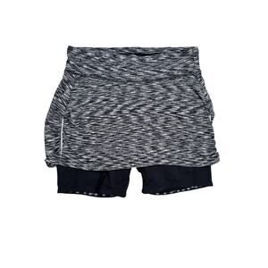 Athleta Contender 2-in-1 Skort Womens Sz XS Black Spacedye 268536  Skirt Workout